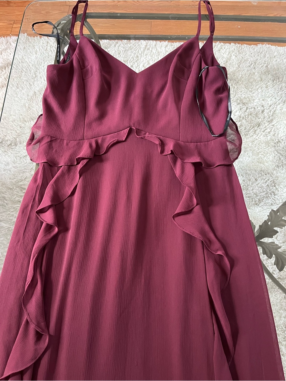 Watters & Watters Wine Chiffon Darcie Gown size 8